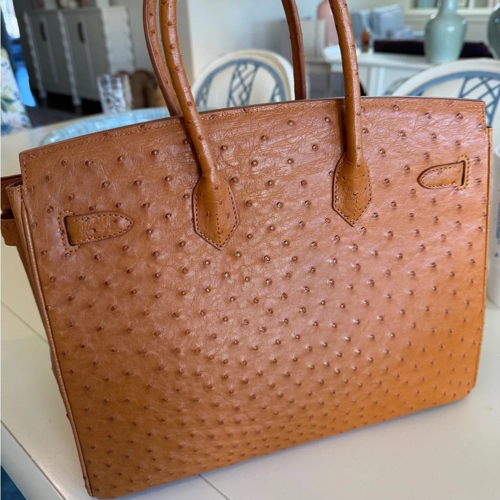 Custom Made Ostrich ‘Luxury Birkin’ 35 style bag - Picture 5 of 17